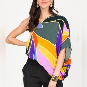 Asymmetrical SIDNEY CLARK DESIGNS one shoulder blouse - Size MEDIUM